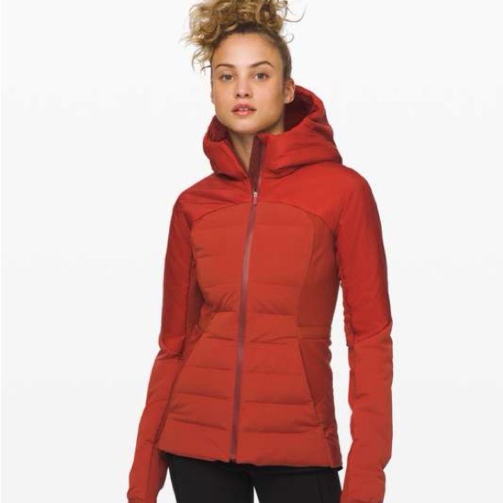 Lululemon Down for it All Jacket- Brick Red